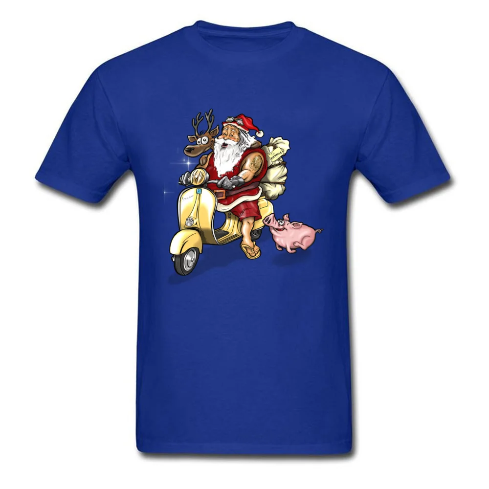 Summer Santa Discount Funny Tops Shirt Crewneck Summer Fall 100% Cotton Short Sleeve T Shirts for Men Casual Tee-Shirt Summer Santa blue
