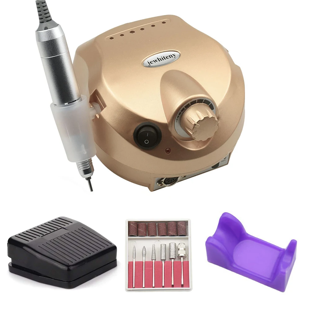 Tanie Wiertarka do paznokci 20W 35000RPM profesjonalna aparatura maszynowa do zestaw do manicure i pedicure pilnik elektryczny z nożem narzędzie do zdobienia paznokci