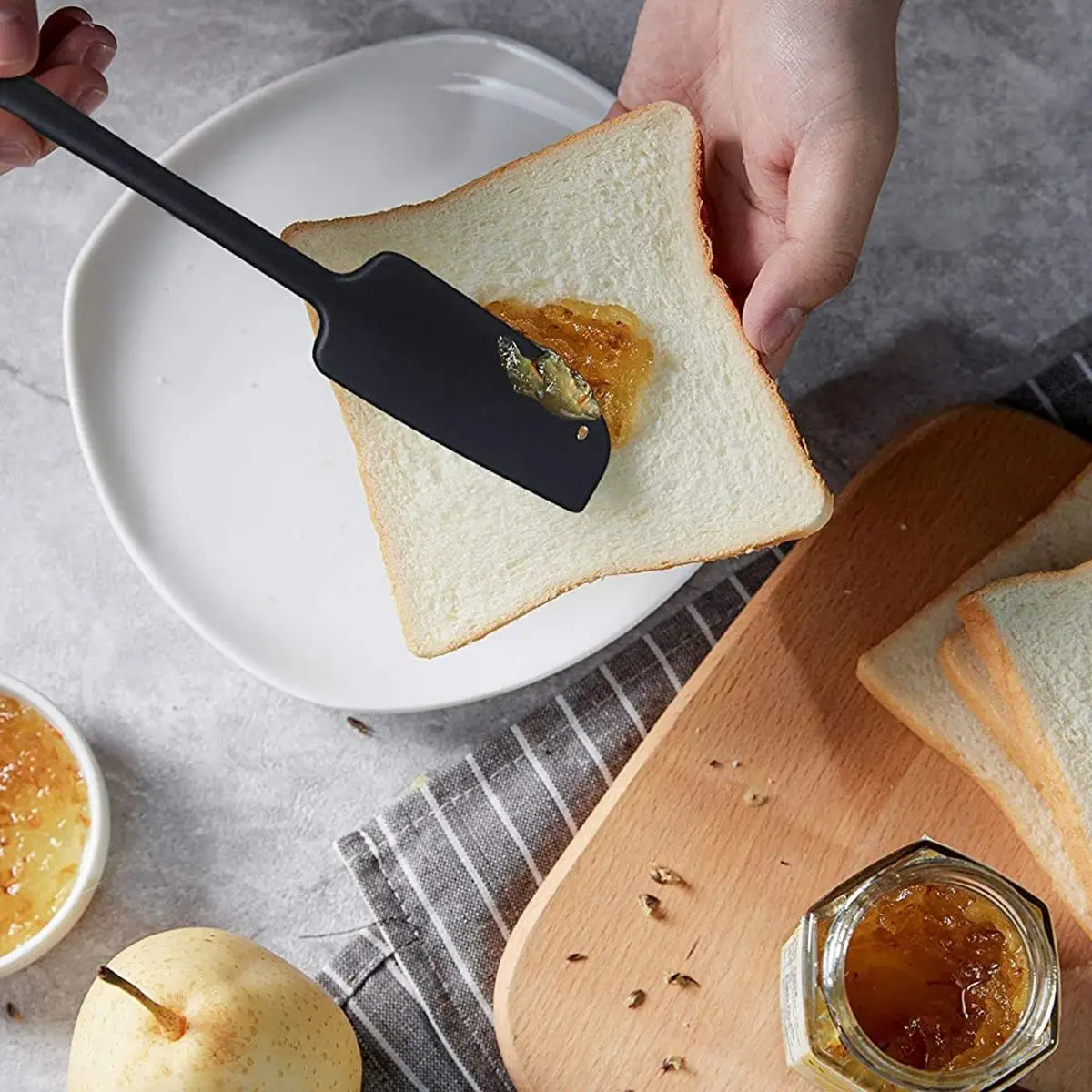 Long Handle Silicone Spatula Heat Resistant Flexible Non-Stick Slim Spatula Cake Cream Mixer Scraper Jar Blender Baking Tool silicone spatula