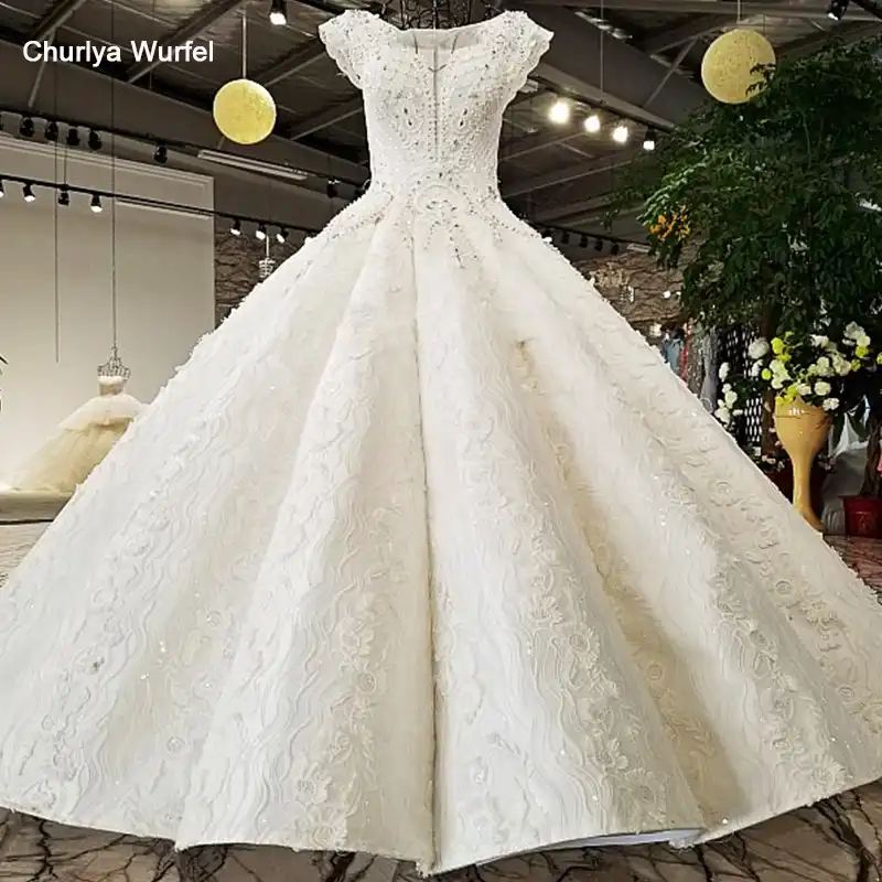 Ls21654 2018 Nuevo Saten Blanco Con Encaje Gran Falda Casquillo Mangas Cuello Redondo Bodas Corset Sexy Vestido De Novia Espalda Transparente Vestido De Boda Vestido De Novia De Disenadorde Boda Aliexpress