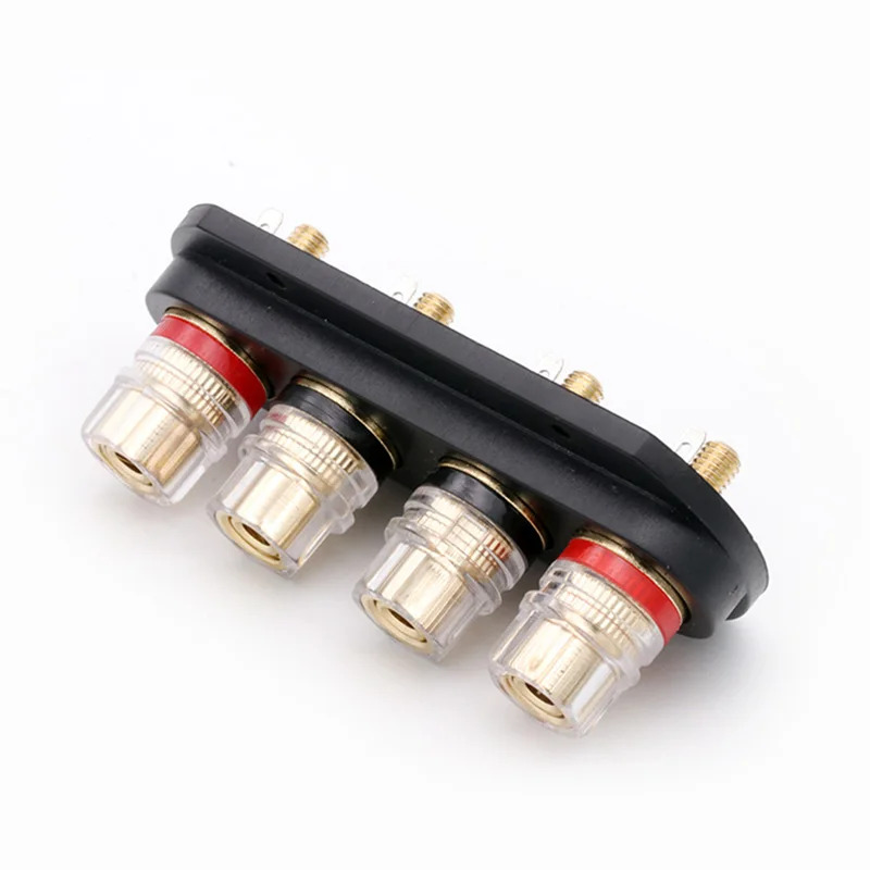 4 in 1 Panel Mount Banana Jack Connector 4mm Thread Medium Amplifier Speaker Spade Terminal Binding Post Banana Plug Socket 1PC wire connector,wire connector terminals,electrical connectors,cable connector,electrical connector,banana plugs,banana plug connector,speaker terminal connector