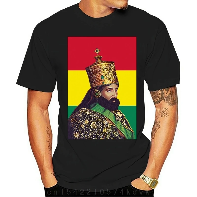 2021 Модные мужские футболки Haile Selassie RLW247 с круглым вырезом из хлопка | Мужская