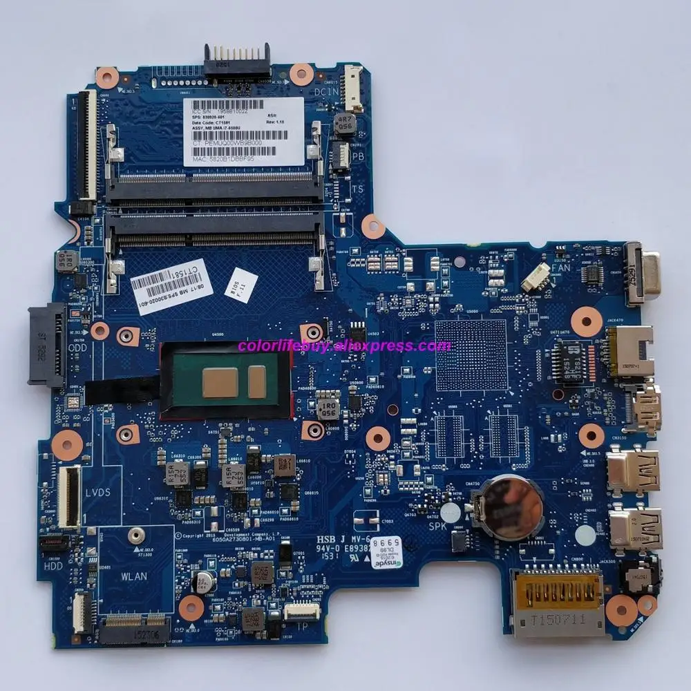 

Genuine 830020-601 830020-001 UMA w i7-6500U 6050A2730801-MB Laptop Motherboard for HP 240 G4 14-ac132la 14-ac121br NoteBook PC