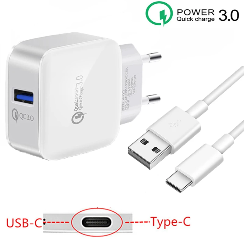 65 watt charger mobile 18W USB Charger Fast Charge QC 3.0 Wall Charger For Huawei P40 P30 P20 Lite OPPO Realme 8 7 6 5 3 X50 X2 GT Pro Type-C USB Cable 65 watt fast charger