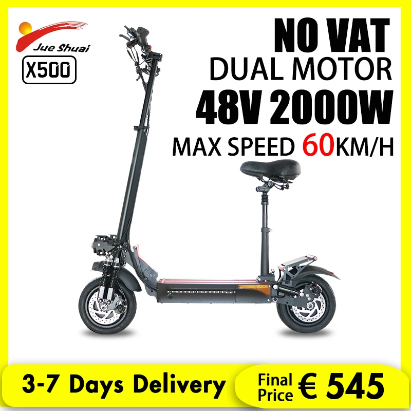 Jueshuai 60KM Max Mileage Electric Scooter 60KM/H Max Speed Folding E
