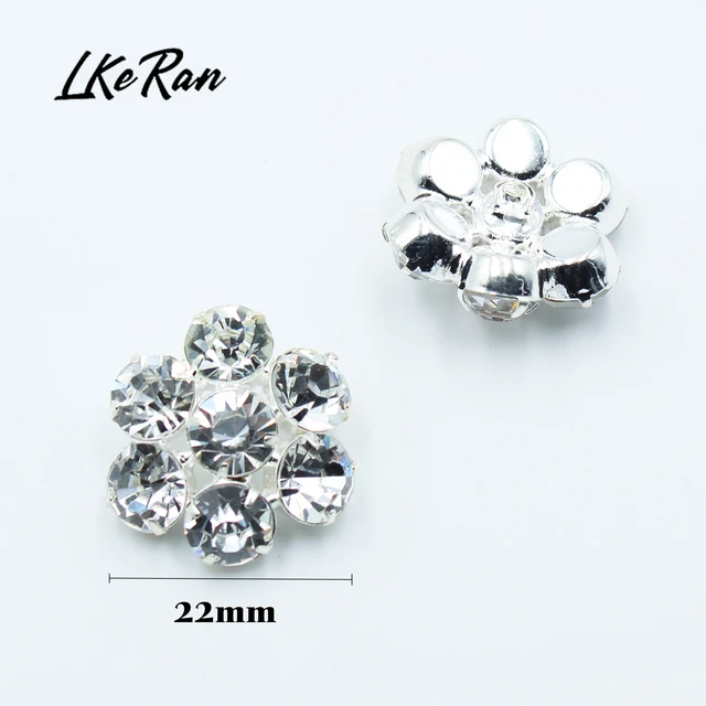 5Pcs/lot 22mm Large Clear Crystal Rhinestones For Crafts Sewing