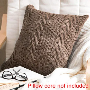 

V-shaped Wool Knit Pillowcase Household Accessories Cushion Cover Photography Props without Pillow Core
