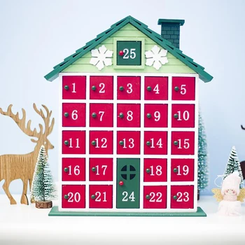 

Calendar Christmas DIY Wooden Christmas Wooden House Countdown Advent Calendar Christmas Storage Box Christmas Decoration