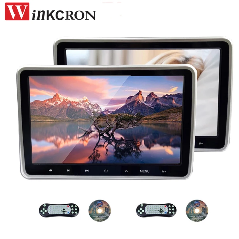 Car Headrest Monitor 10.1" Screen DVD Video Player 1024x600 Support
