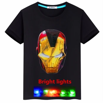 

Children's clothing summer new hot sale 2020 boys cotton vibration bright light T-shirt short sleeve round neck trend