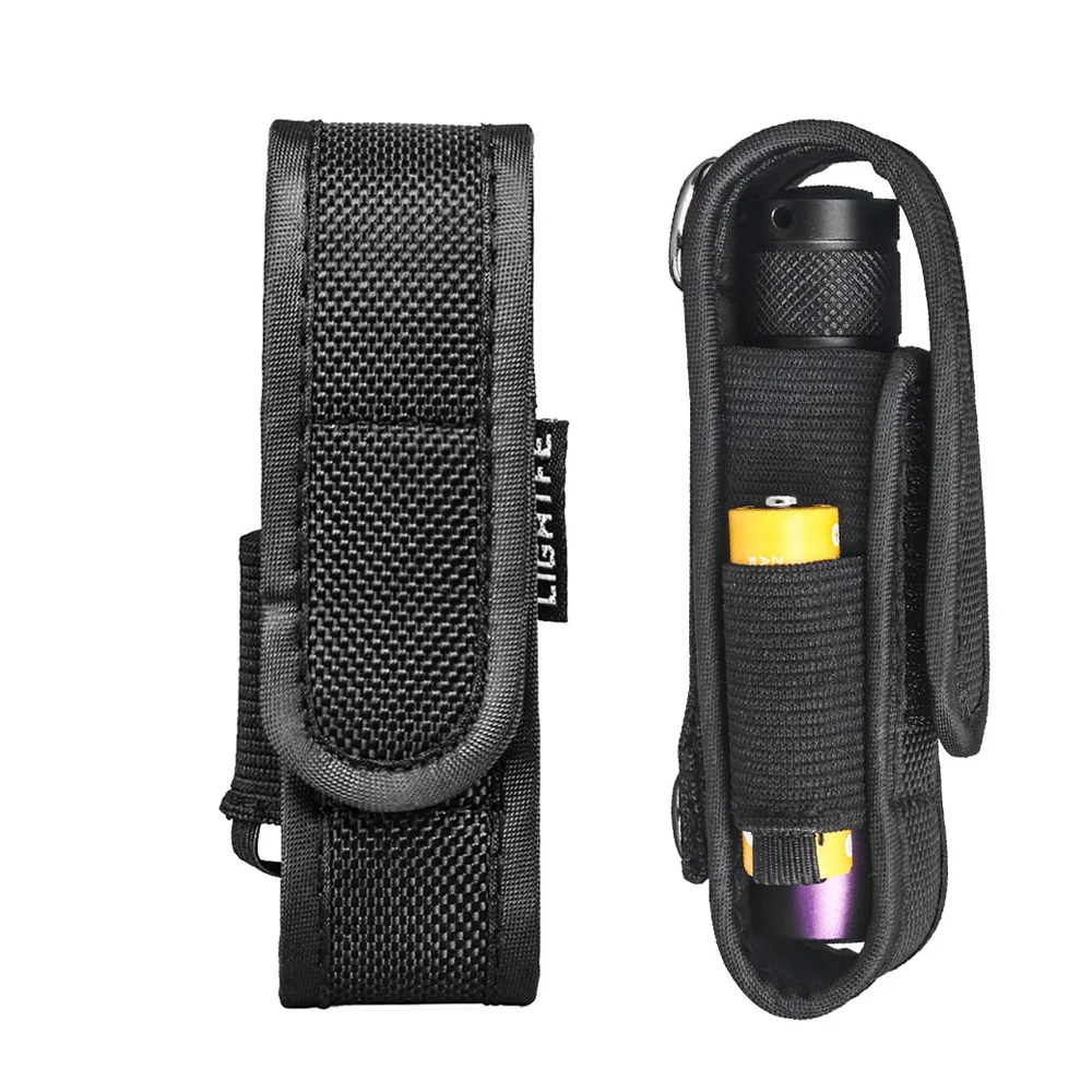 Funda táctica para linterna LED, bolsa para cinturón portátil Molle, paquete de cintura para linterna al aire libre, funda para caza