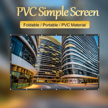 

100-inch Projector Screen 16:9 HD PVC Portable Projection Screen Foldable Indoor Outdoor Projector Movie Screen for Home Theater