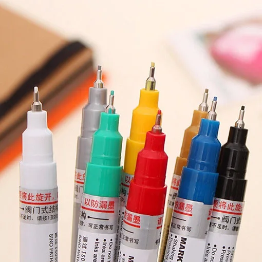 Металлический маркер, 8 цветов, 0,7 мм, очень тонкий маркер, нетоксичный, водостойкий, Перманентный маркер, ручка, сделай сам, искусство
