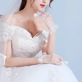 

Elegant Women Wedding Evening Party Pageant Full Finger Lace Bridal Gown Gloves