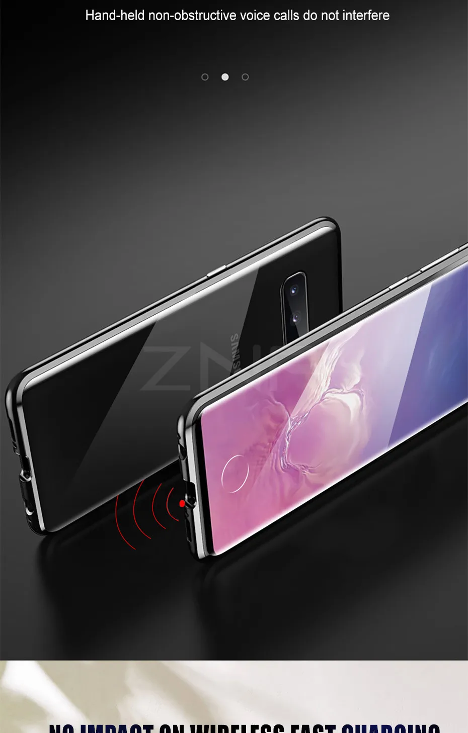 ZNP металлический магнитный чехол для телефона samsung S10 S9 S8 Plus S10E двухсторонний стеклянный Магнитный чехол для Galaxy Note 9 8 10 Plus чехол s