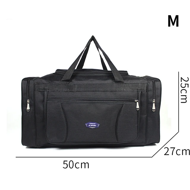 Oxford Waterproof Men Travel Bags Hand Luggage Big Travel Bag Business Large Capacity Weekend Duffle Travel Bag M-black