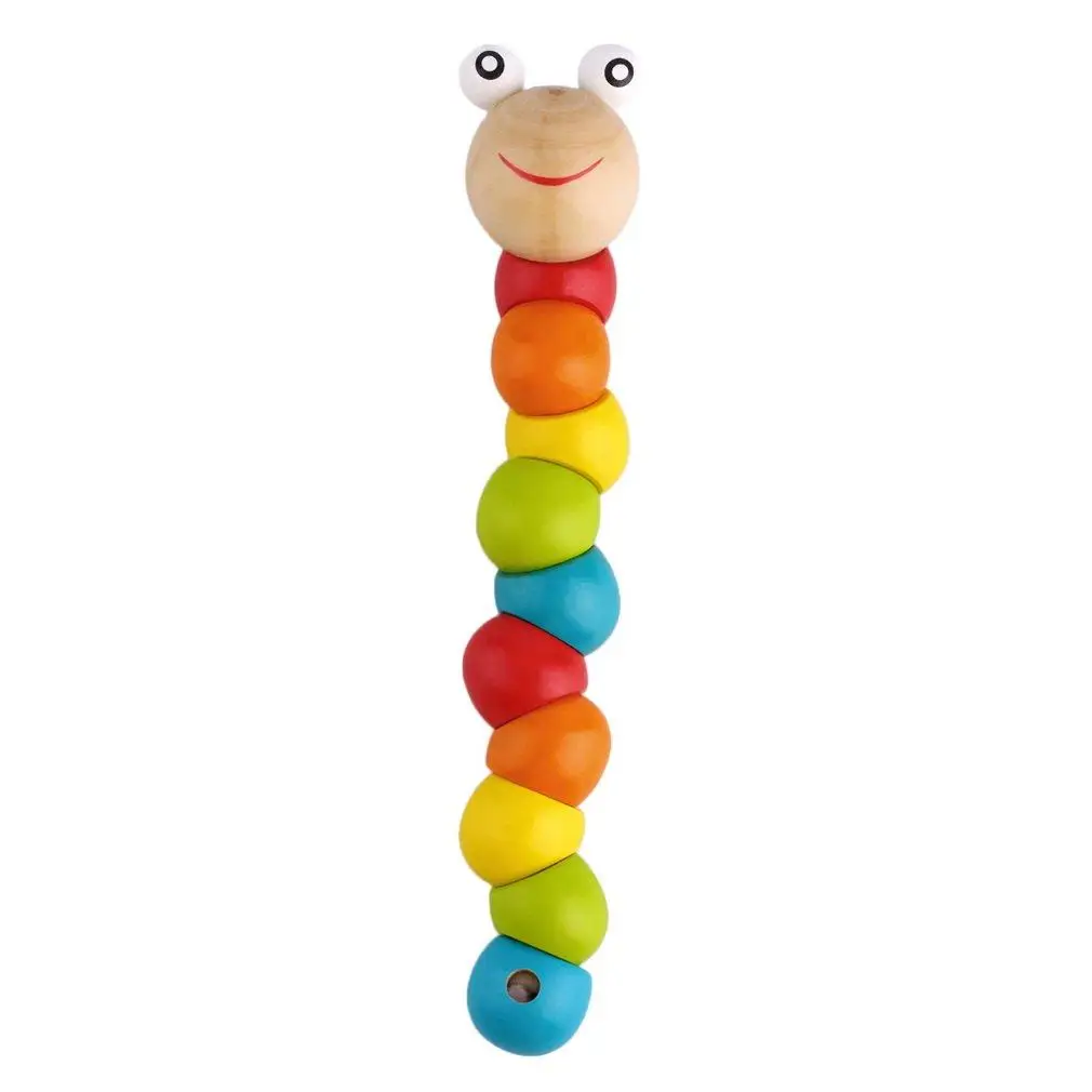 

Wooden Twisty Wiggly Worm Multicolour Sensory Wood Bead Developmental Toy