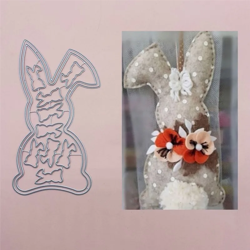 

Rabbit Doll Flower Metal Cut Die Stencils for Scrapbooking Stamp/Photo Album Decorative Embossing DIY Paper Cards