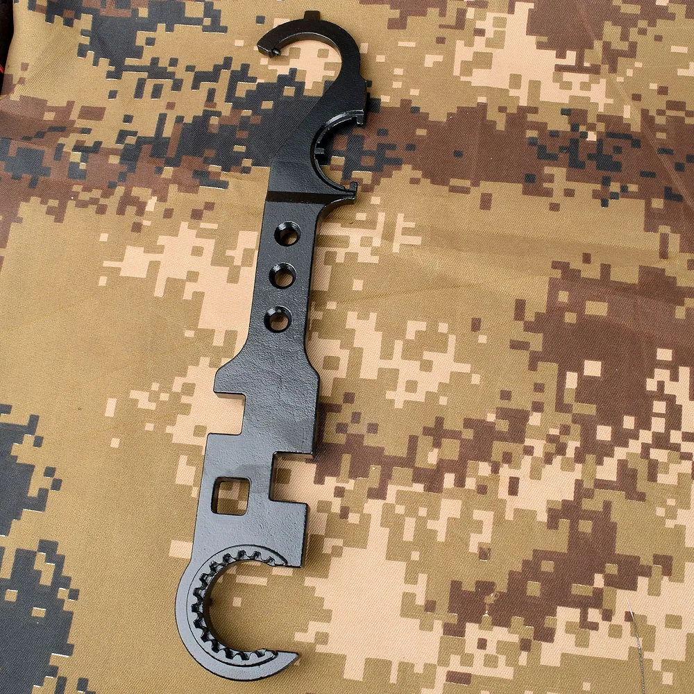 AR15/M4 инструмент гаечный ключ Многофункциональный стальной гаечный ключ AR открытый сверхмощный комбинированный многоцелевой стальной гаечный ключ металлические инструменты