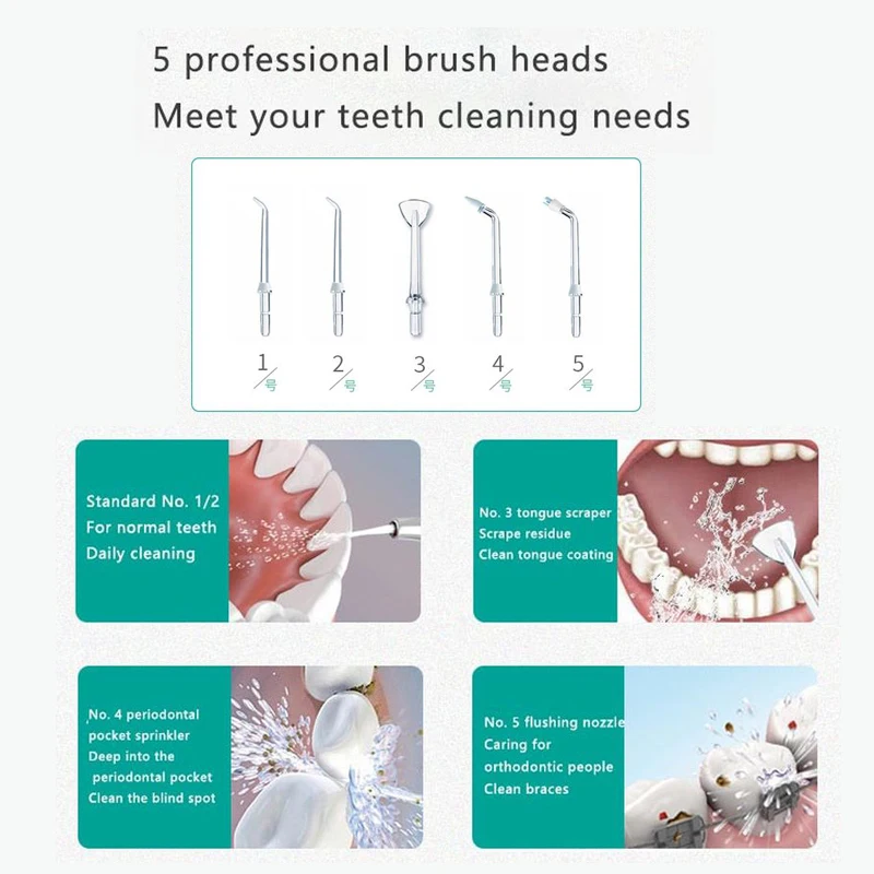 Oral Irrigator Water Flosser Dental Jet Usb Rechargeable Portable Waterpik Tooth Ultrasonic Waterpulse Waterproof Teeth Cleaner