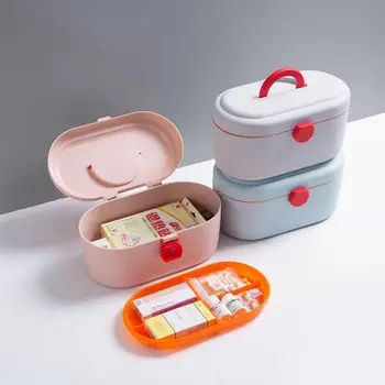 

Double Layer Large Medicine Storage Box Portable First Aid Kit Storage Box Family Medicine Chest Pill Storage Box Organizer