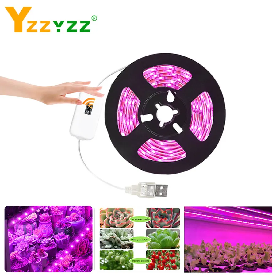 

5v USB Hand Sweep Sensor LED Grow Light Full Spectrum 2835 SMD Dimmable LED Phyto Lamp for Plants Flowers Greenhouse Hydroponic