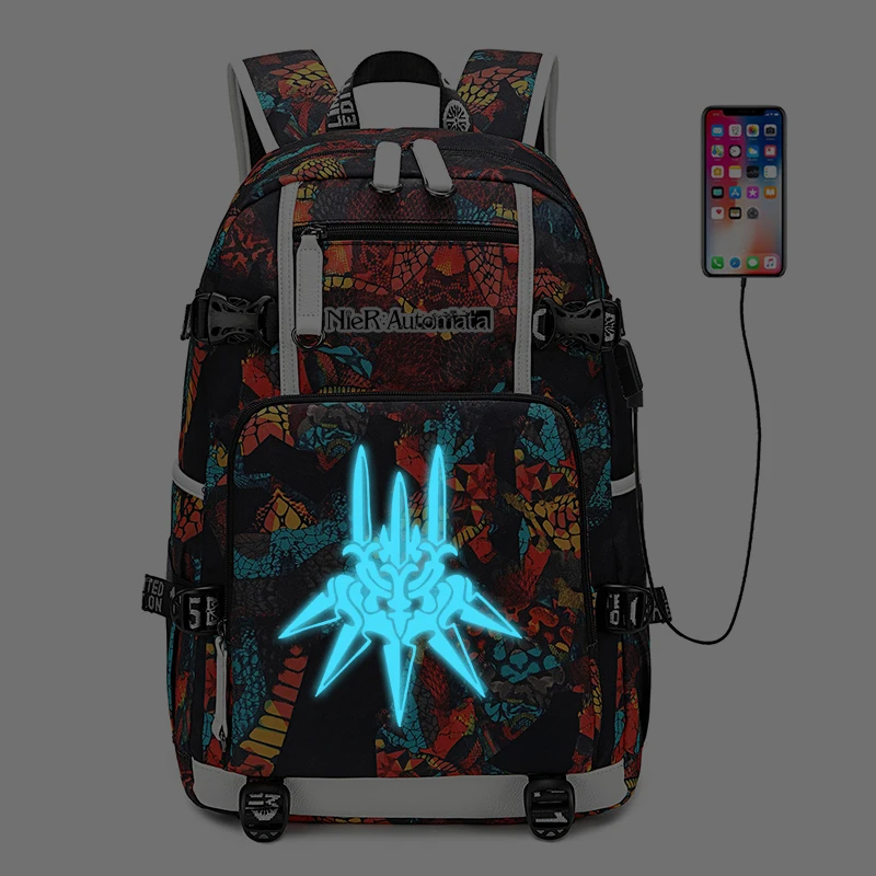Hatsune Miku Women Cute Back Pack Canvas School Bags Bookbag Large Travel Bagpack USB Charging Laptop Backpack Men Backpack