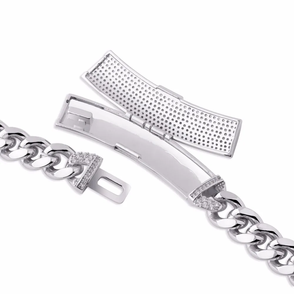 GUCY 12 мм Ширина новейшая застежка Micro Pave Iced CZ кубинские Соединенные ожерелья цепи роскошные шикарные ювелирные изделия модные хип-хоп для мужчин