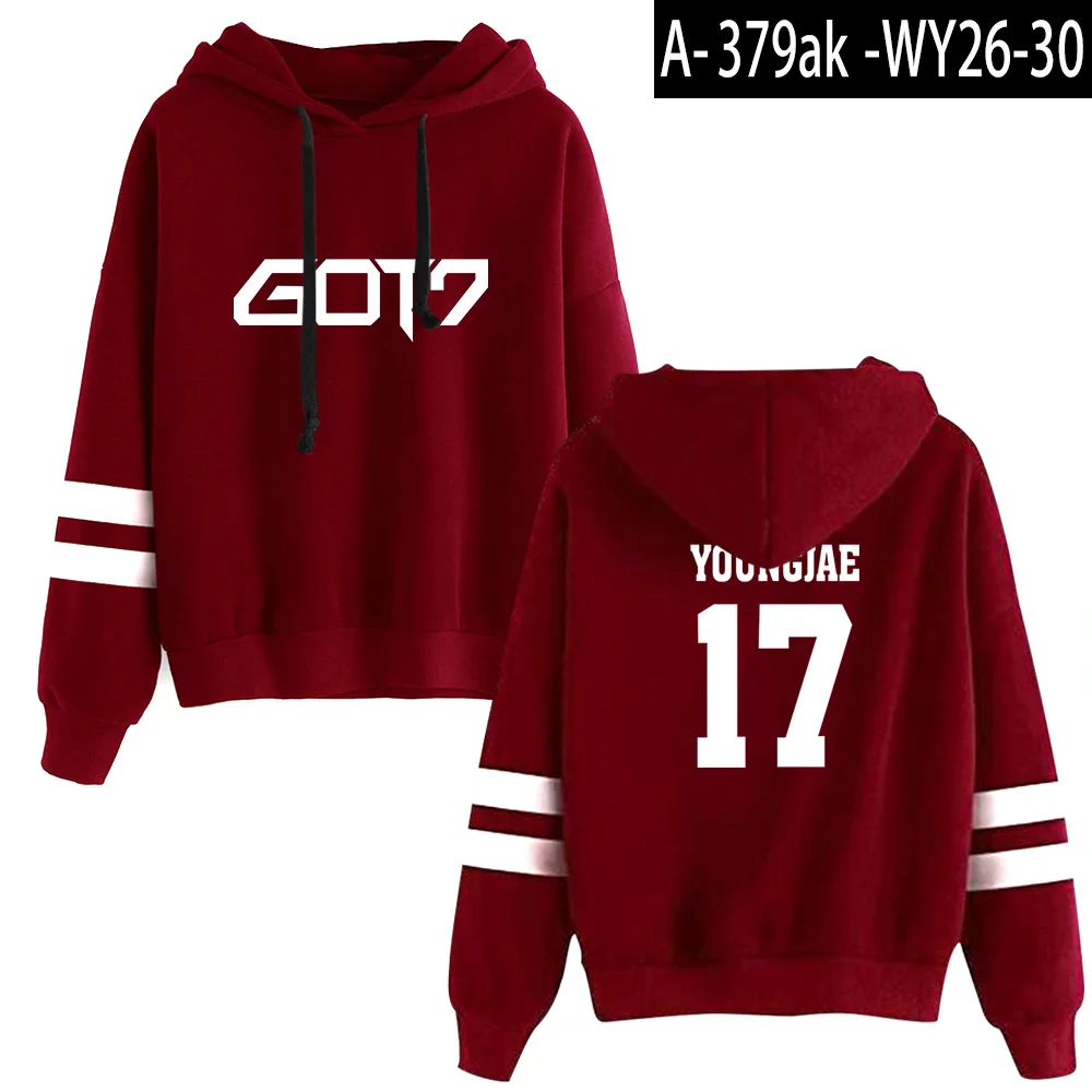 KPOP GOT7 толстовки с капюшоном GOT7 Kpop горячая Распродажа худи для фанатов I GOT7 Женский пуловер с длинным рукавом толстовки Повседневная одежда - Цвет: Red