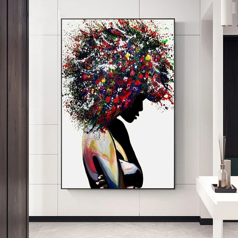 

Graffiti Art of African Black Woman Canvas Paintings on The Wall Art Posters and Prints Woman Modern Art Picture Home Wall Decor