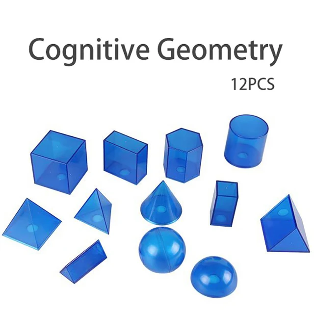 Children 3D Transparent Geometric Model Math Toys Shape Teaching Aids Educational Learning Toys Student Preschool Brain Training 3
