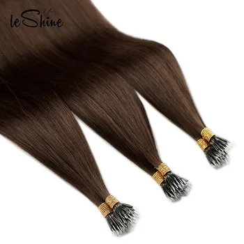 

Leshine Remy Hair Pre Bonded Micro Link Human Hair Extensions Dark Blown Color 20 Inch 0.8g/s Micro Beads Real Remy Human Hair