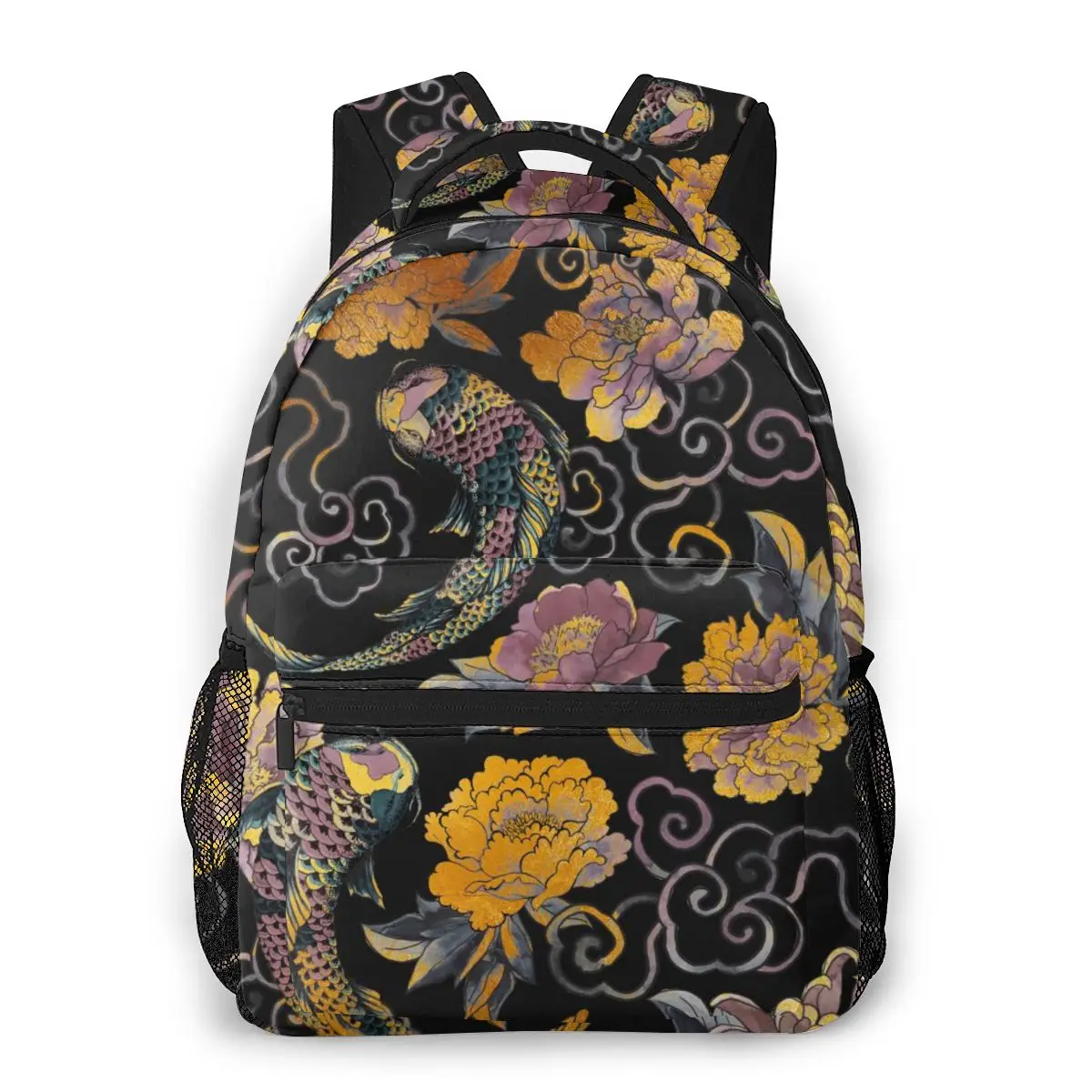 

Backpack Women Fashion Shoulder Bag Japanese Flowers And Koi School Bag For Teenage Girl Children Backpacks Travel Bag