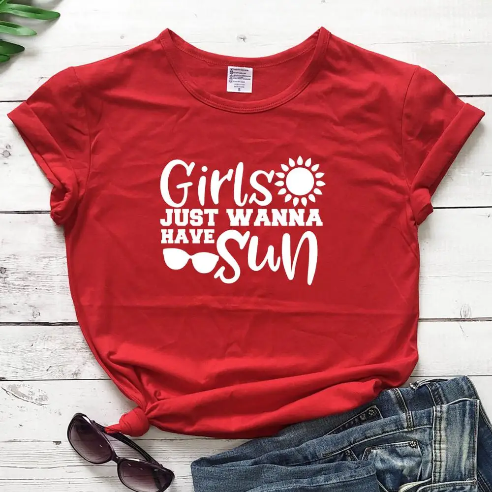 Женская футболка с принтом Just Wanna Have Sun модные летние хипстерские футболки