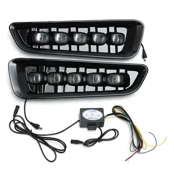 

2pcs LED Daytime Running Lights for Ford F150 Raptor 2016 2017 2018 DRL Fog Lamps 12V Color Temperature 6000K-6700K