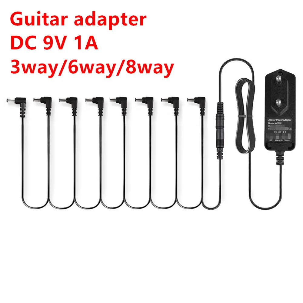 

9V DC 1A гитарный эффект педаль питания адаптер 3 6 8 Way кабели Дейзи цепь провода для гитарных аксессуаров США ЕС Великобритании JP AU вилка