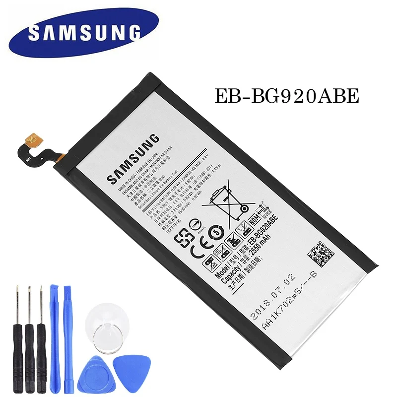 EB-BG920ABE Батарея для Samsung Galaxy S6 G9200 G9208 G9209 G920F G920I G920 G920A G920V G920T G920P 2550 мА-ч