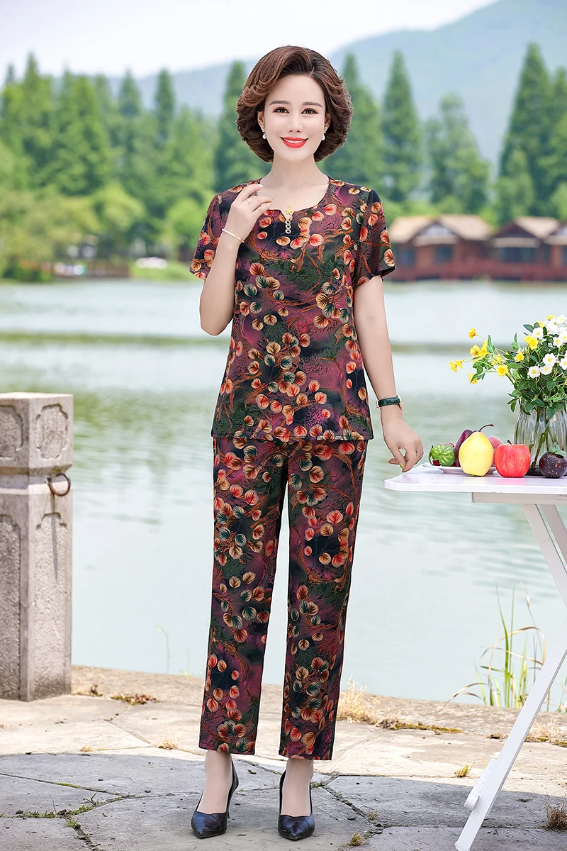 blazer and pants set 2 Piece Sets Women Summer T-shirt and Pants 2021 Summer Two Piece Set Tops and Pants Women Print Casual Women Blouses sweatpants set Women's Sets