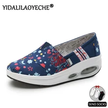 Модная женская обувь на плоской подошве; парусиновые Балетки с круглым носком и принтом; женская обувь; коллекция года; сезон осень; повседневная обувь с закрытым носком; lok fu