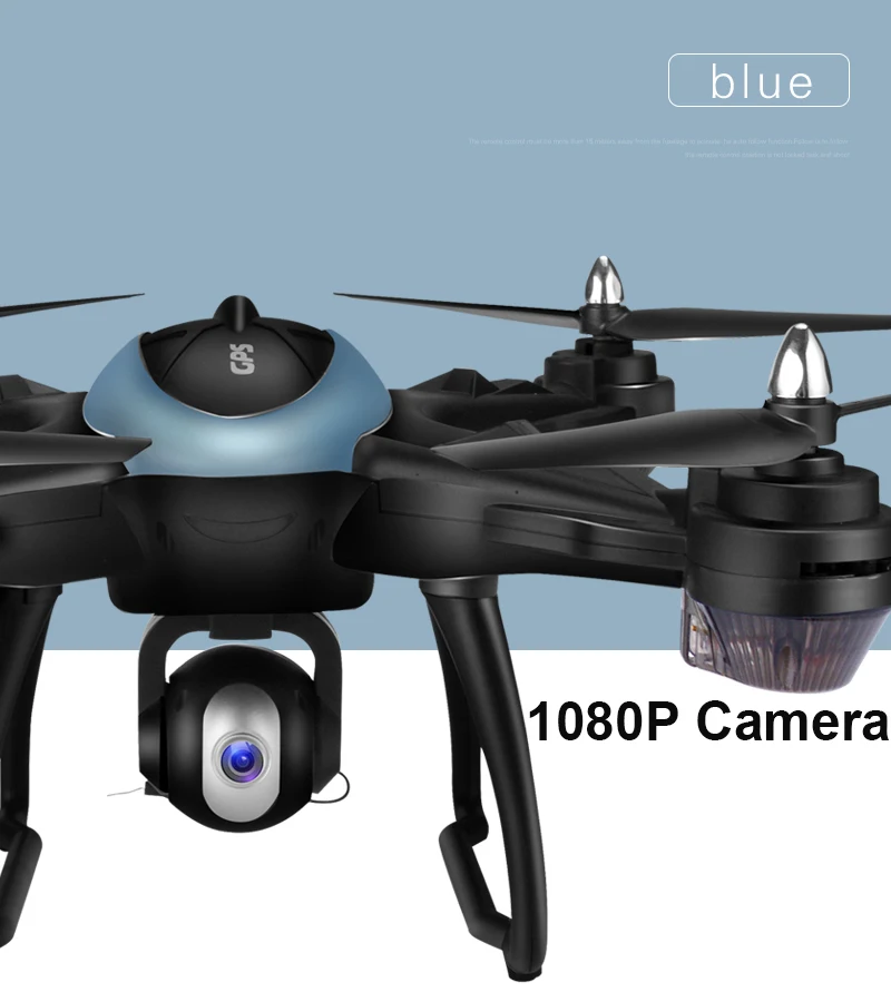 Gps Дрон WiFi FPV камера 1080P HD удержание высоты RC Дрон вертолет ESC камера Smart Follow RC Квадрокоптер Профессиональный Дрон - Цвет: 1080P Camera Blue