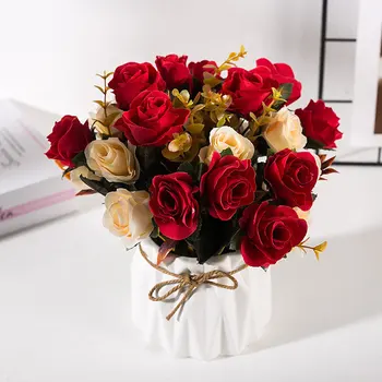 

Artificial flower artificial flower small fresh silk flower fake flower living room decoration table decoration floral set