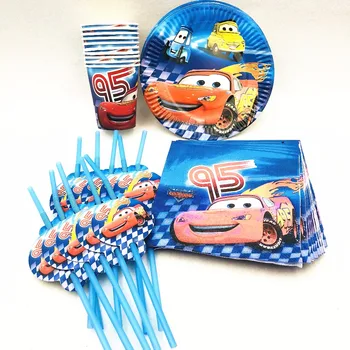 

50pcs/set Lightning Mcqueen 95Cars Party Supplies Kids Birthday Evening Party Decorations Best Quality Tableware Birthday Party