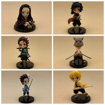 

3pcs/set Tanjirou /Nezuko/Zenitsu/ Inosuke Kanawo Genya Action Figure PVC Model Toy Q Version Animation JP Cartoon Gift
