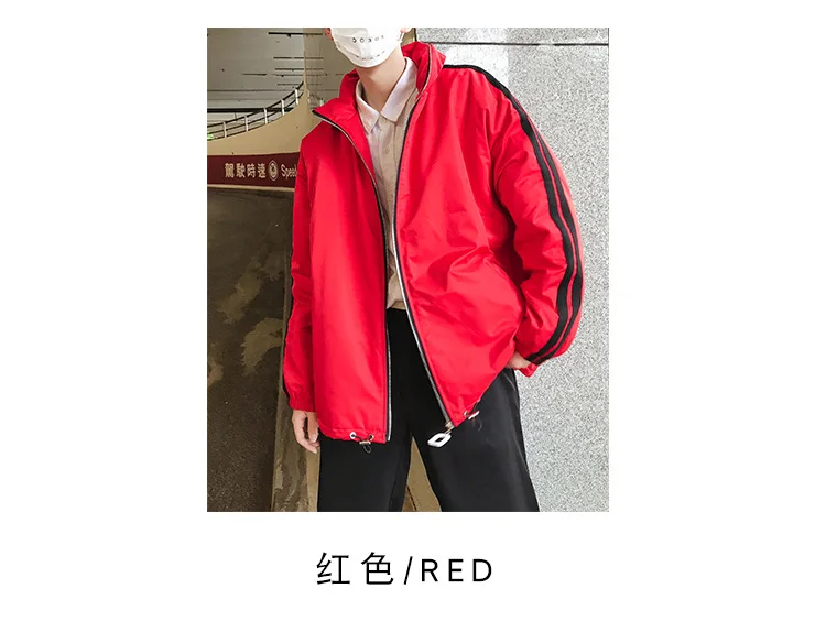 Winter New Style Men Printed Loose-Fit Stand Collar Long Sleeve Cotton-padded Clothes Japanese-style Teenager Thick Coat Me