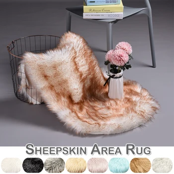 

Washable Soft 6cm Long Shiny Fur Sheepskin Carpet Floor Carpet Chairs Sofas Cushions Kitchen Mat Living Room Home Decor D30