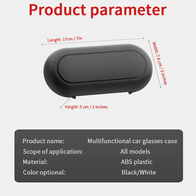 Car Visor Sunglasses Case Holder Protective Box Clip
