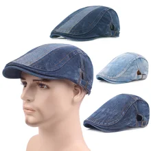 Newsboy Hat классический плоский Плющ кепка регулируемая для унисекс джинсовая мода
