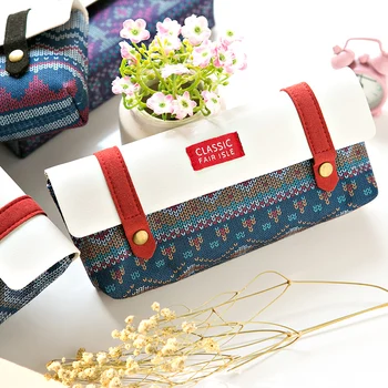 

1pcs Creative Navy Style Pencil Bag Retro Canvas Large Capacity Pencil Case for Student Storage Organzier School Office Supplies