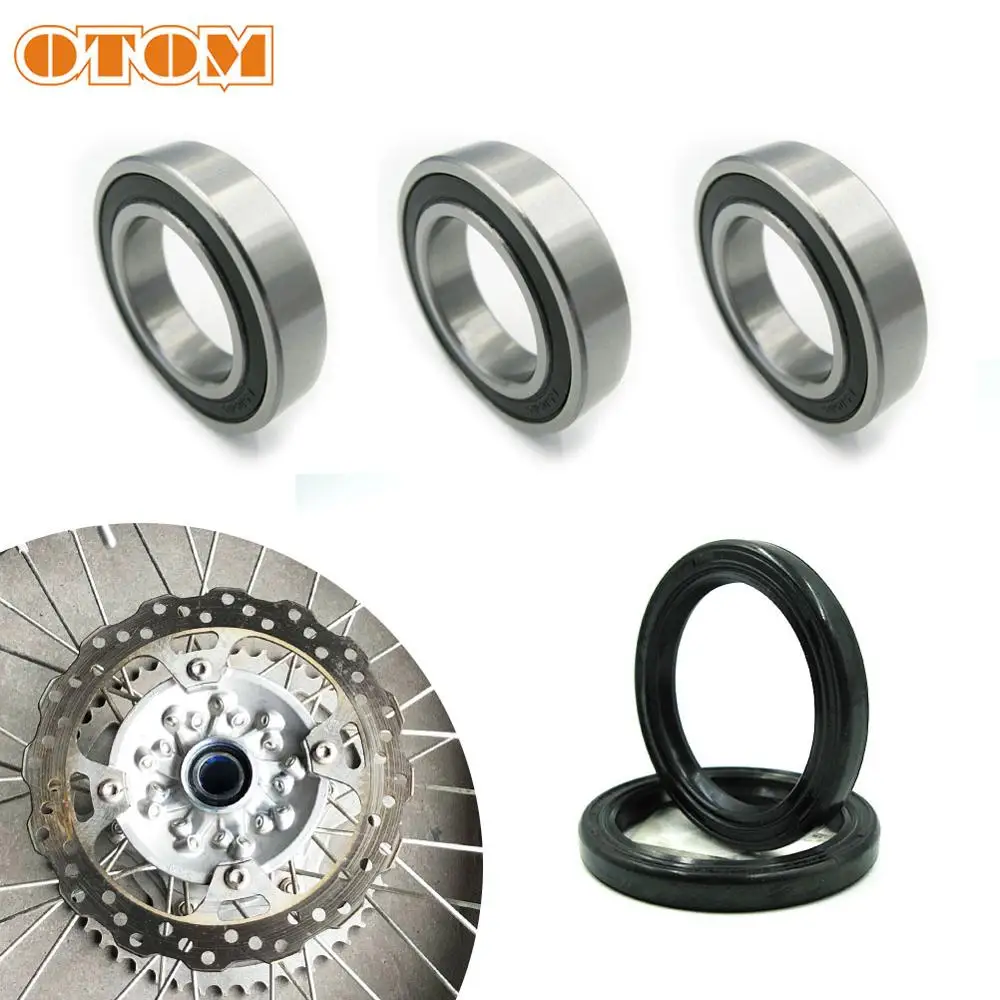 OTOM Motorcycle Accessories Front Rear Wheel Hub Oil Seal Bearing Set For KAWASAKI KX250F KX450F 2007- Dirt Bike Enduro