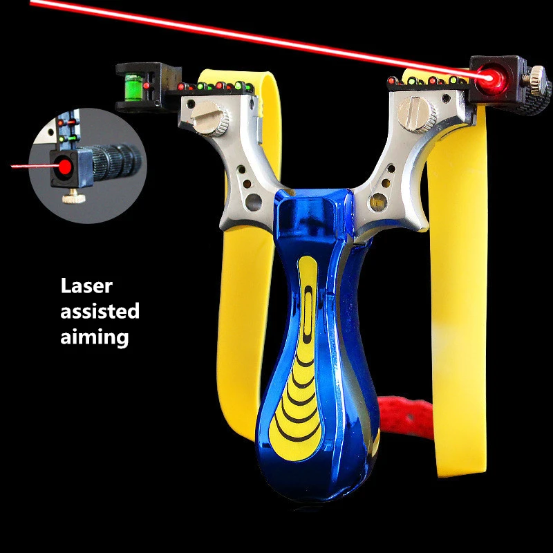 

High Precision Laser Belt Sight Alloy Slingshot High Power Thickened Rubber Band Outdoor Shooting Hunting Competitive Catapult